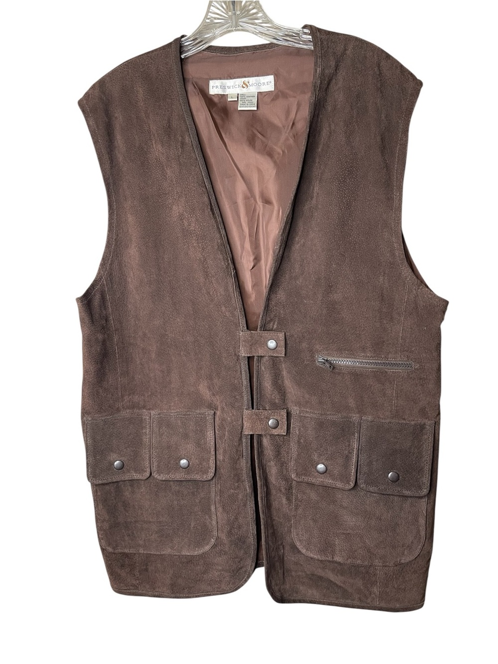 Preswick and Moore Brown Suede Men's Vest Sz L